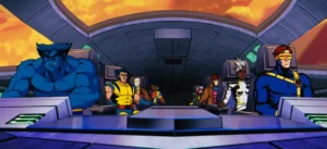 Image of the X-Men joined together on the Blackbirf