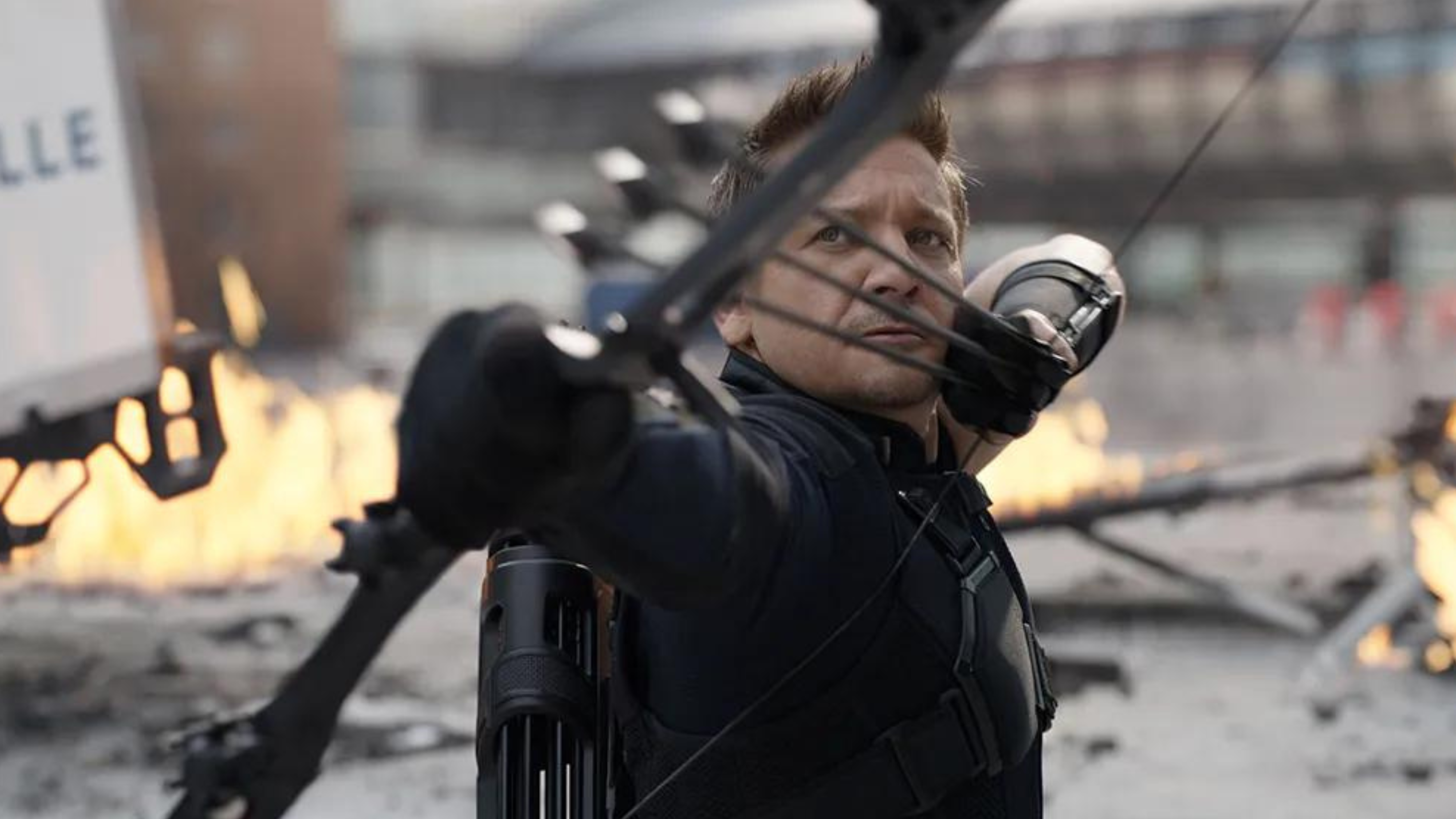 Image of Jeremy Renner playing Hawkeye in Captain America: Civil War. A Jeremy Renner MCU Comeback is in play, regarding a recent interview he did with ET.